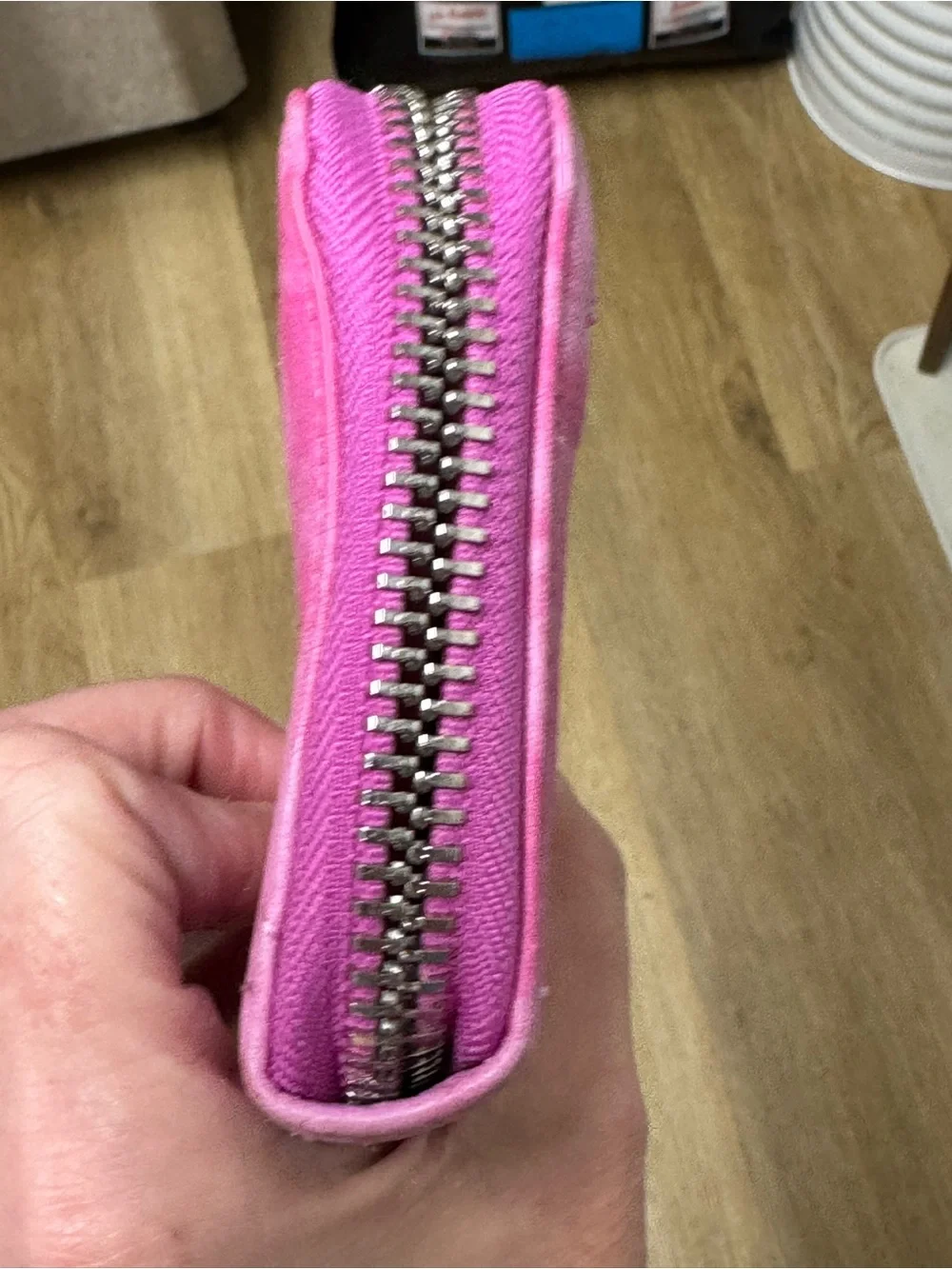 Aimee Kestenberg Pink Zip-Around Leather Wallet